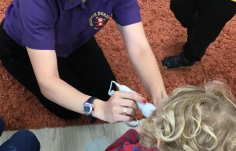 Children learning about the baby doppler