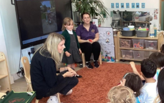 Lola and Bethany visiting our nursery
