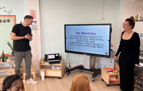 Rachel and Anthony teaching about Ofsted Inspections